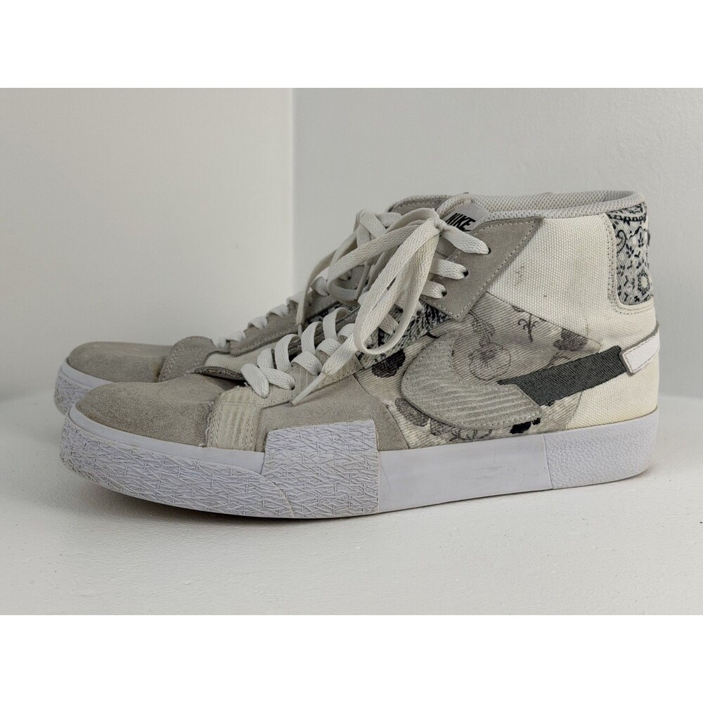 Nike Blazer Mid'77 Jumbo Floral Canvas DM0859-100 Men's 10.5 White Grey Sneakers